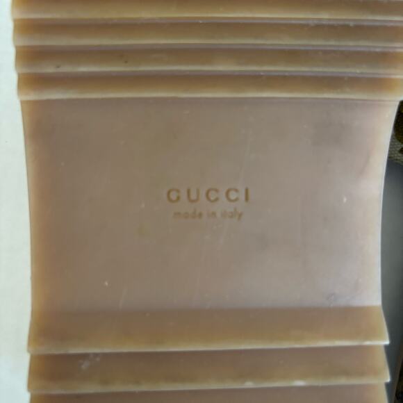 Gucci Angelina Platform Slide Sandals Beige GG Monogram Floral Canvas Size EU 38 - Picture 13 of 14